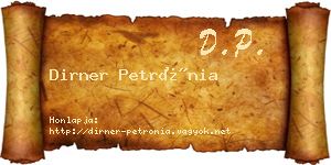 Dirner Petrónia névjegykártya